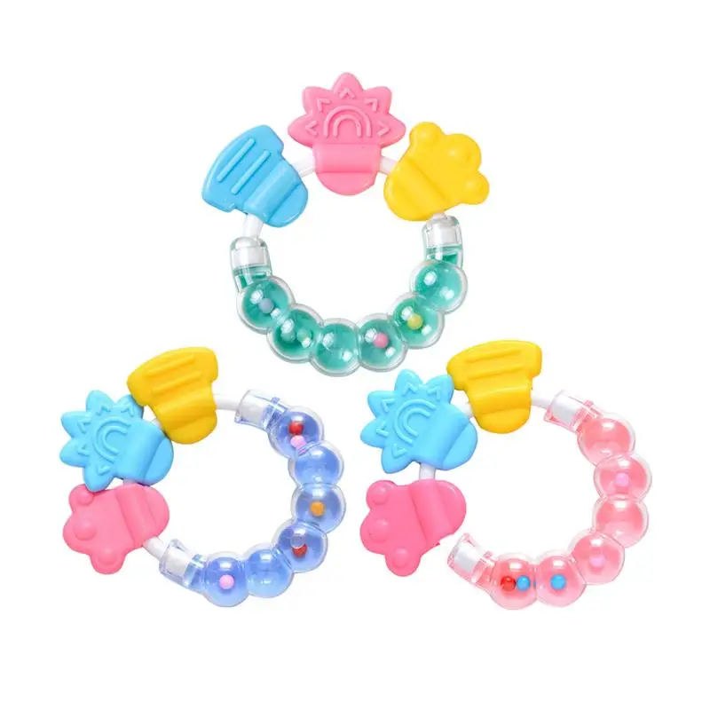 3 шт. детские жевательные прорезыватели ключи погремушка кольцо игрушки