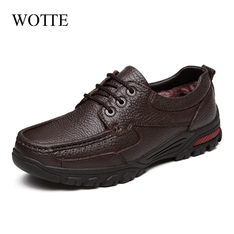 

WOTTE Fashion Comfortable Breathable Soft Genuine Leather Loafers Shoes Men High Quality Casual Falts Men Oxfords Size 38-48