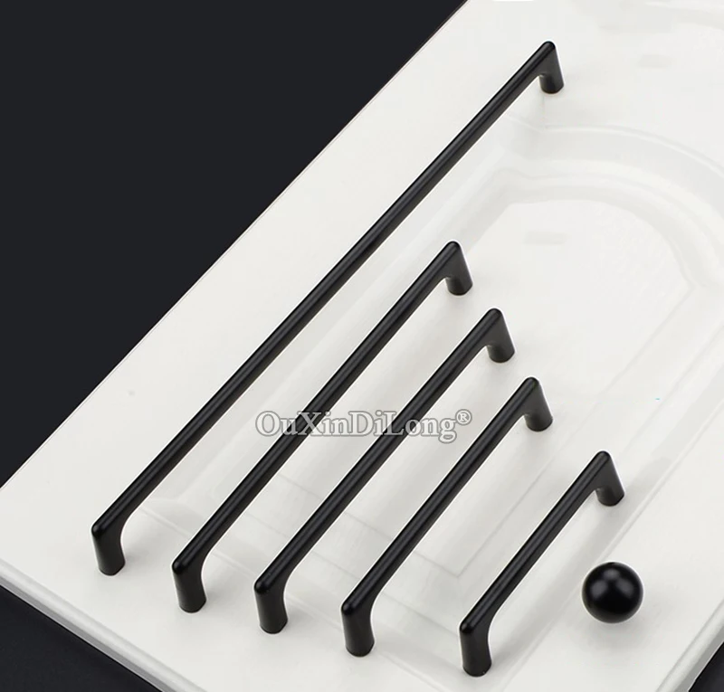 Классический черный 10 шт Европейский сплошной кухонный шкаф дверные ручки ящик