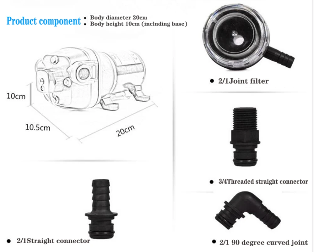Fl-100 12v 24v Dc высокого давления 100 Psi(7.0bar) подъемник 60m электрический мембранный промывочный насос для мытья автомобиля