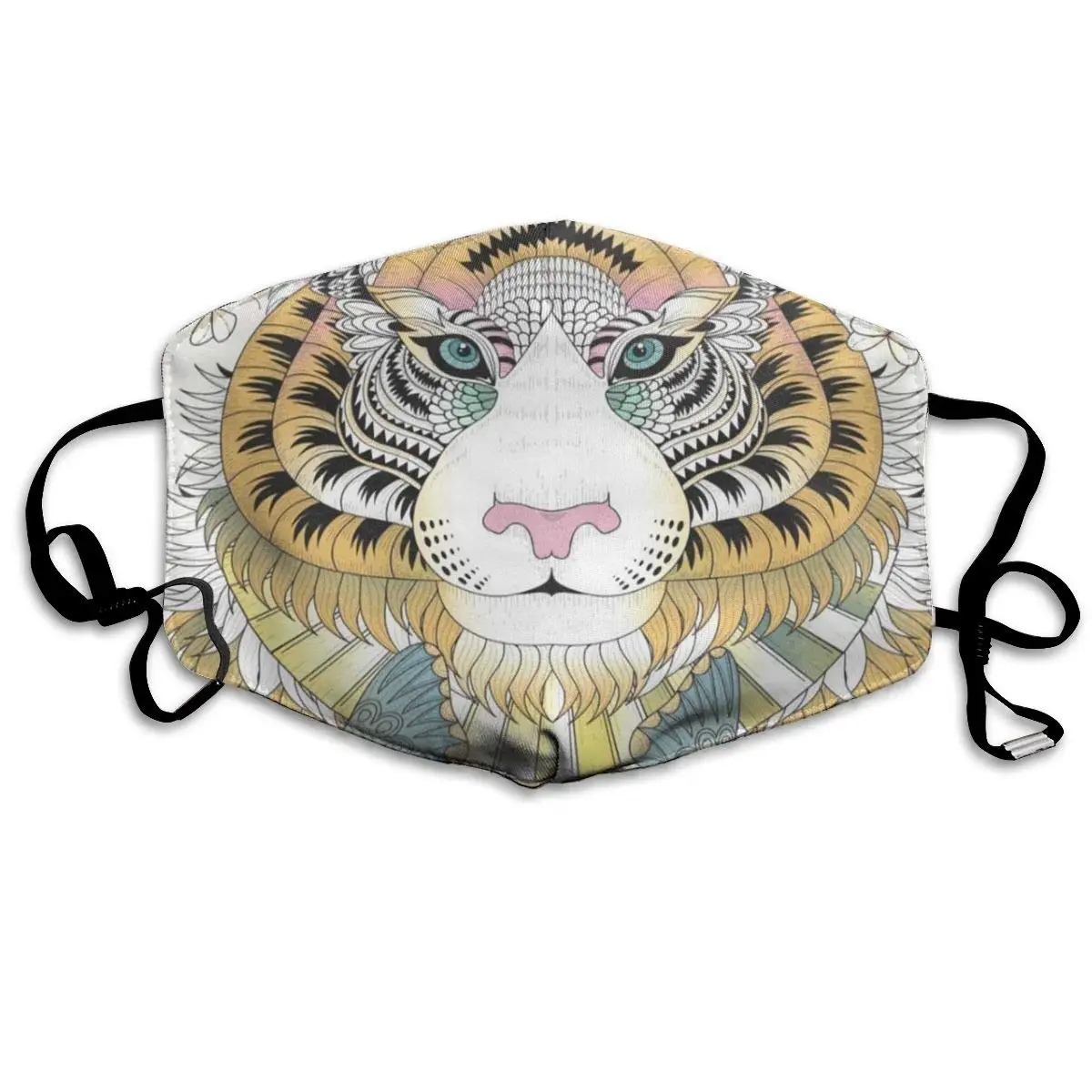 

Face Mask Imposing Tiger With Butterfly Custom Personalized Cycling Half Face Earloop Mouth Mask For Woman