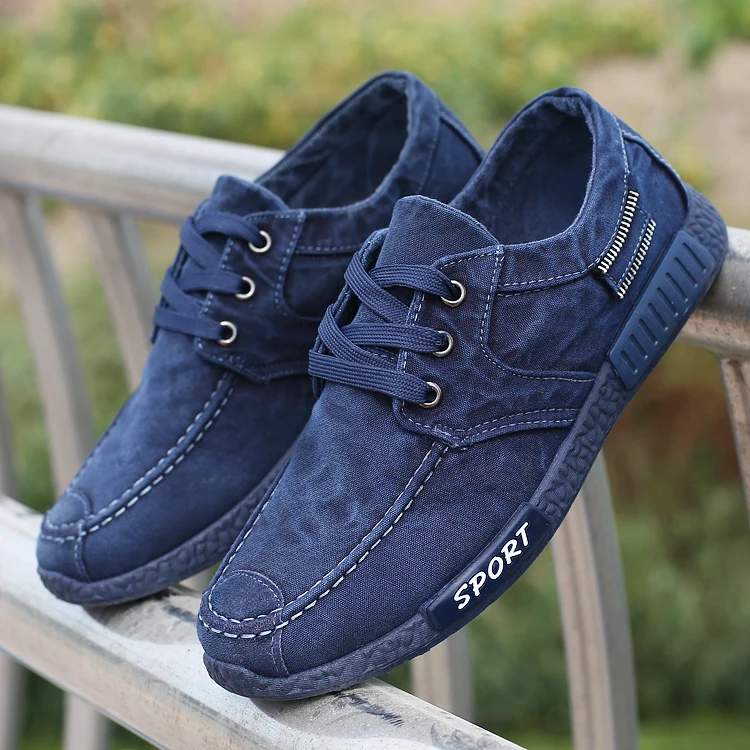 

Лоферы мужские из денима, повседневные холщовые кроссовки, удобная дышащая обувь на плоской подошве, большие размеры 38-46, весна