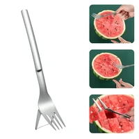 multi purpose 2 in 1 watermelon fork slicer creative watermelon fruit cutting fork pieces stainless tableware fork dinnerware