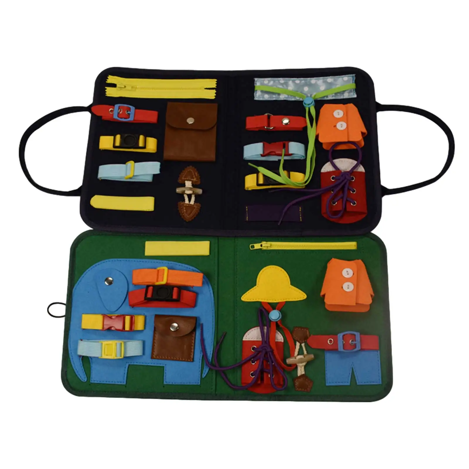 

Kids Montessori Toys Baby Busy Boards Cloth Books Sensory Early Education Activity Toy For Basic Skills Learning Sensory Board