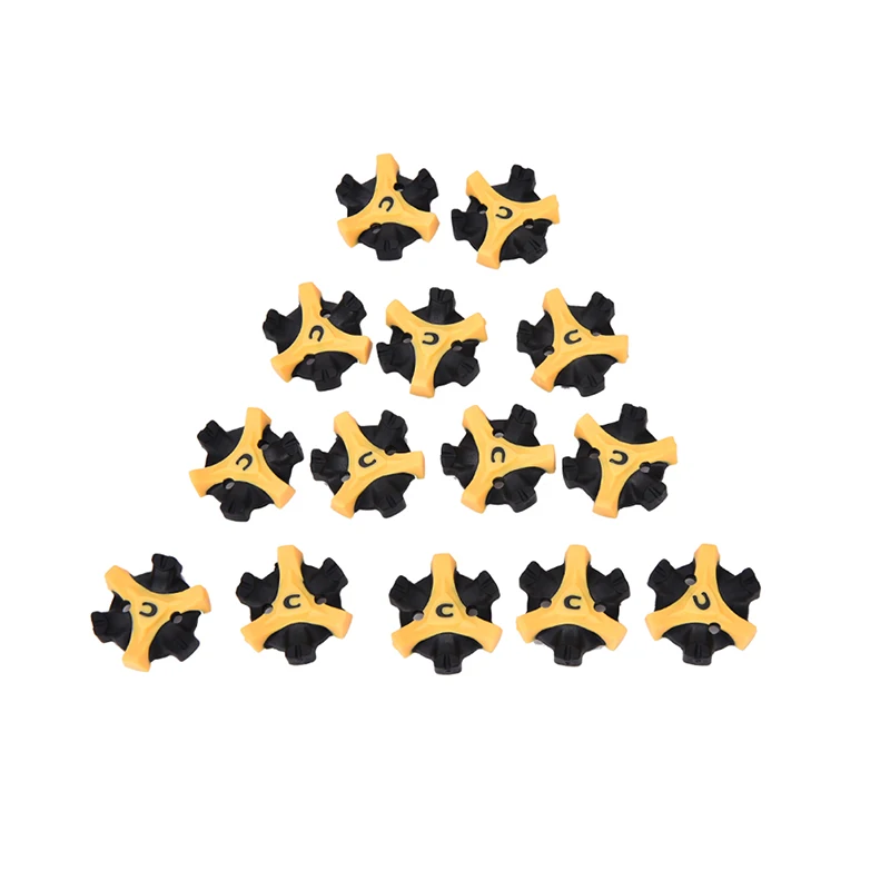 

New 14Pcs Yellow+black Golf Shoe Spikes Replacement Champ Cleat Screw Fast Twist Foot For Adida Training Aids Accessories