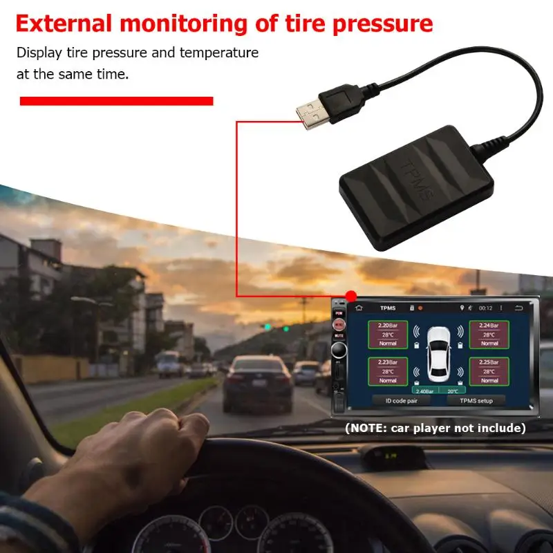 Система контроля давления в шинах TPMS для Android автомобильный радиоплеер USB система