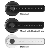fingerprint electronic door lock smart bluetooth compatible password handle lock app unlock keyless entry biometric keypad lock