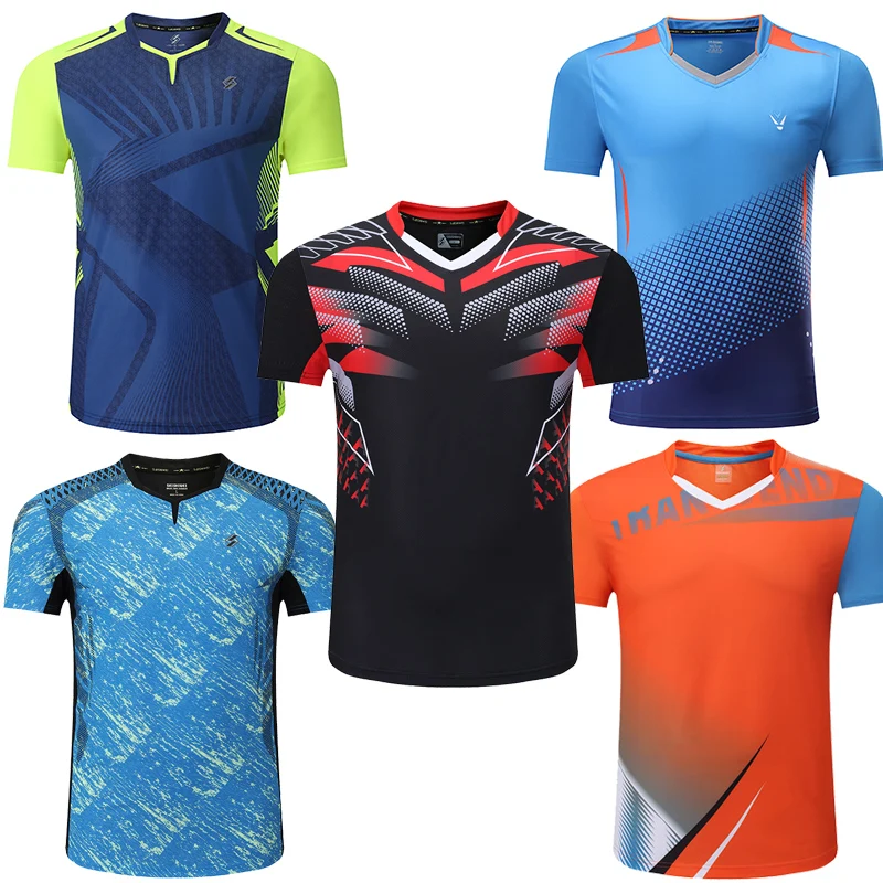 New Badminton shirts Men , sports tshirt Tennis shirts Male , table tennis tshirt , Quick dry Fitness  sport training jerseys