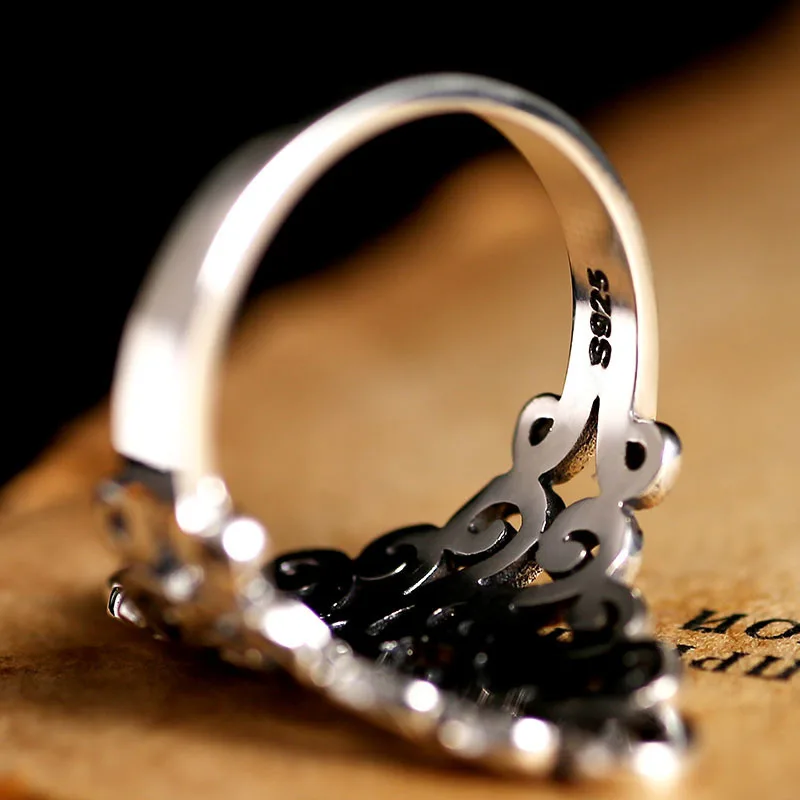 Женское Винтажное кольцо ZABRA из стерлингового серебра 925 пробы с узором в виде