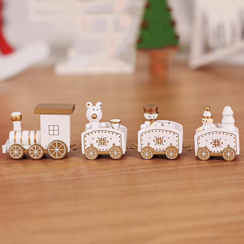 

Children Christmas Wood Train Toy Mini Vehicles Christmas Gift For Kids Home Xmas Wooden Train Decoration Ornaments 210X50mm