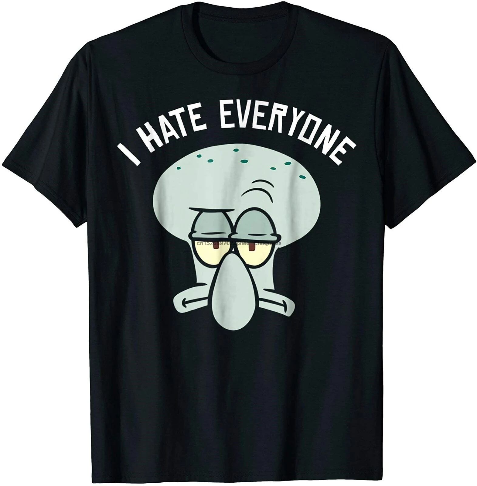 

Squidward I Hate Everyone T-Shirt Vintage Gift For Men Women Funny Black Tee