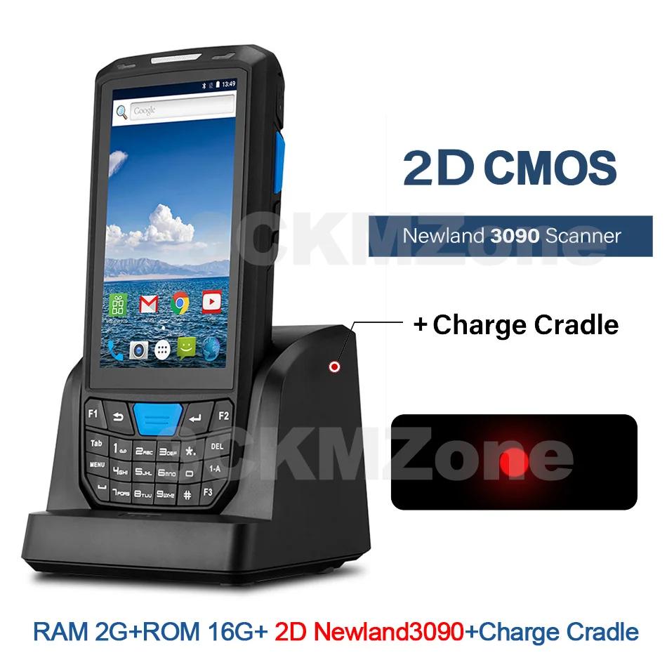 2D Newland3090Cradle Android 8,1 промышленный прочный КПК ручной pos-терминал лазерный сканер штрих-кода поддержка беспроводной Wi-Fi 4G BT для склада Express - Color: 2D Newland3090Cradle