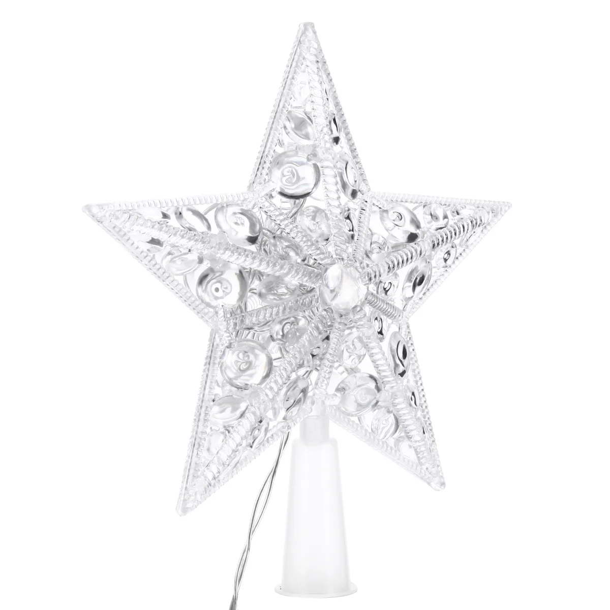 

1Pc Xmas Tree Decors Decorative Treetop Stars Shaped Light Without Battery