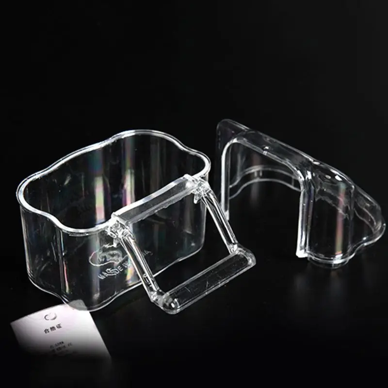 Прозрачная пластиковая чашка для корма попугаев птиц чистой воды силос поилка