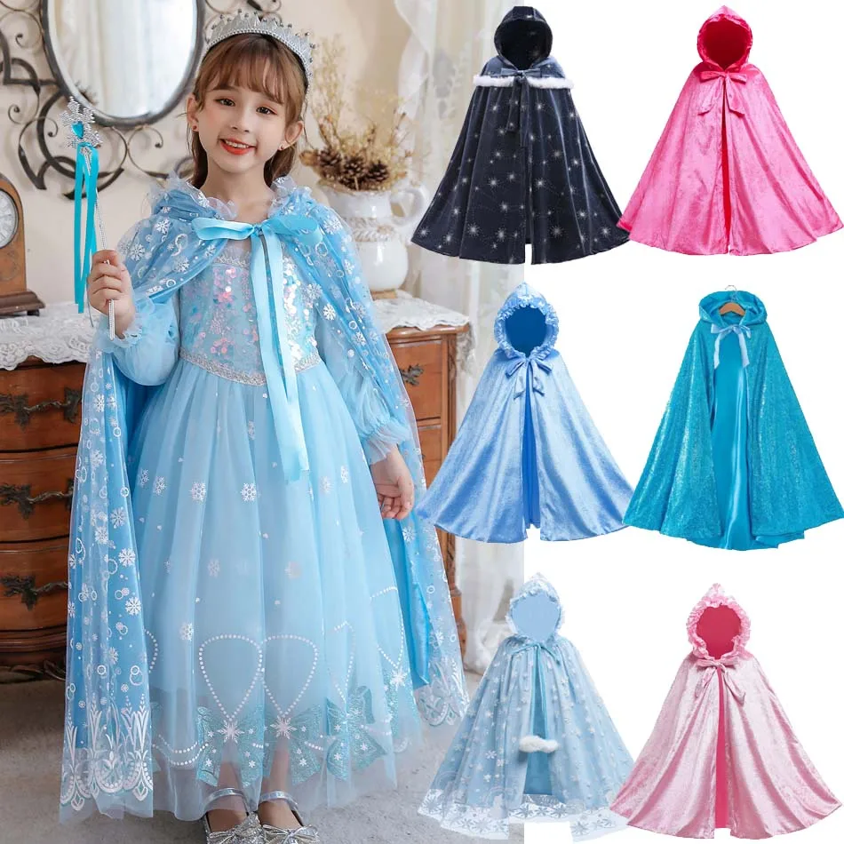 Накидка принцессы Холодное сердце для девочек бархатная накидка косплея