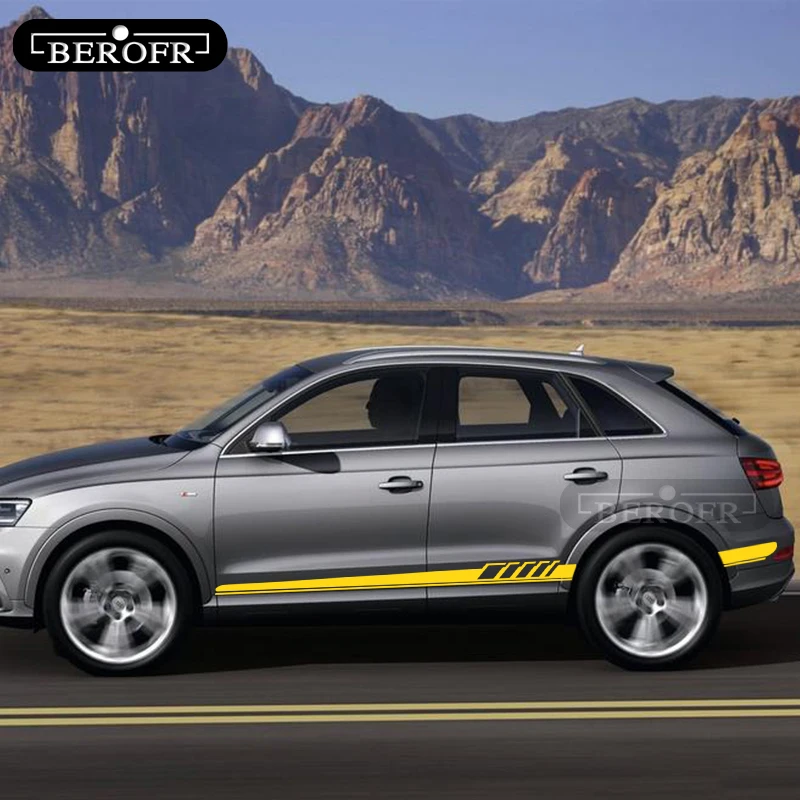 Клейкая полоса для боковой двери автомобиля из винила для стилизации Audi A3 8P 8V A4 B6 B8 B7 A6 C5 C6 C7 Q5 Q7 TT аксессуары 2 шт. на.