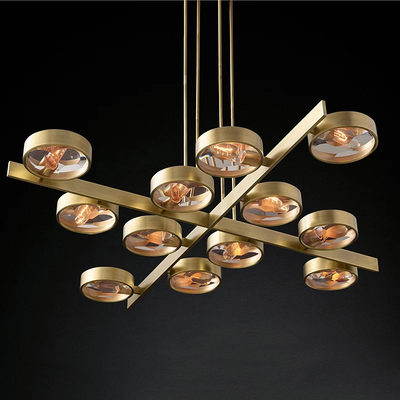 

Postmodern luxury LED chandelier lighting Copper Crystal creative hanging lamp living room luminaire bedroom home deco fixtures