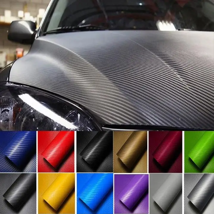 

3D Car Carbon Fiber Car Film Sheet Wrap Sheet Roll Film Waterproof DIY Car Stickers Vinyl Film for Car Decoration 127 x 10cm