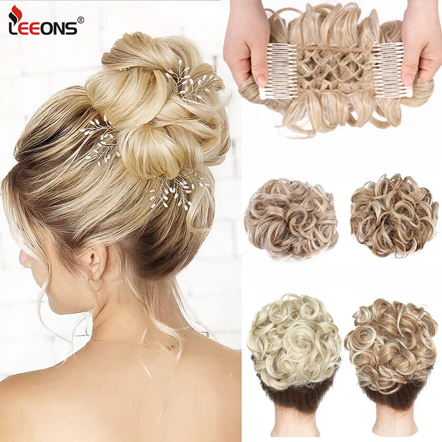 

Leeons Curly Chignon Messy Bun Updo Clip In Hair Buns Hair Piece Chignon Messy Hair Bun Extensions Messy Curly Hair Scrunchies