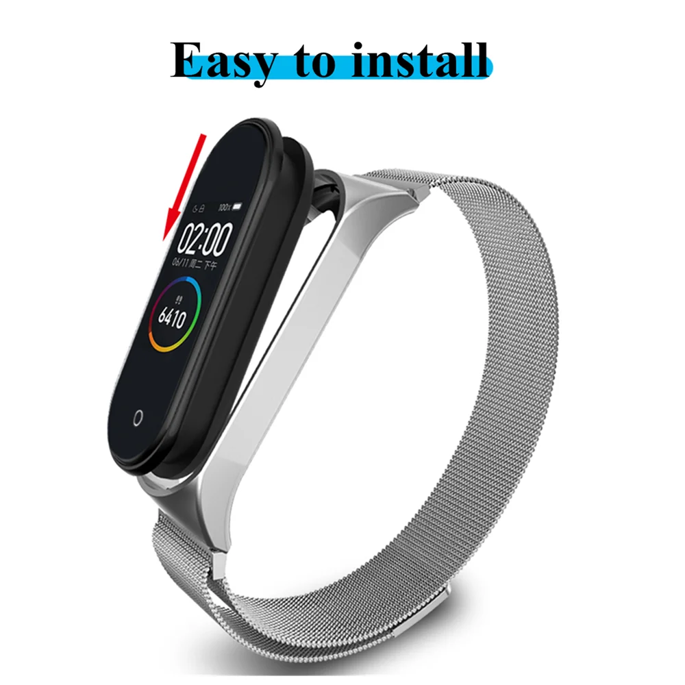 Браслет mi Band 4, металлический ремешок из нержавеющей стали, браслет mi band 4, 3, браслеты Pulseira mi Band 4, 3, ремешок для Xiaomi mi Band 3, 4