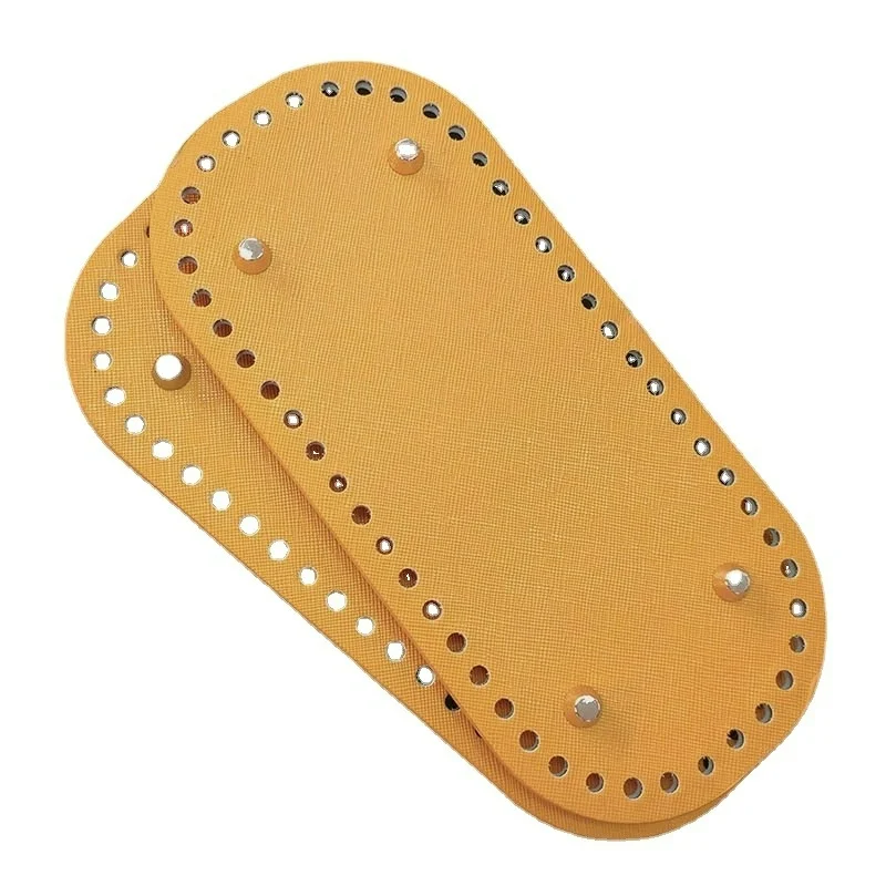 22x10cm Woven Long Bottom for Knitted Bag PU Leather Bag Accessories Handmade Bottom With 52Holes DIY Crochet Bag Bottom