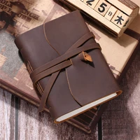 crazy horse leather journal hand sewing notebook retro handbook thicken tn travelers diary note book sketchbook stationery gift