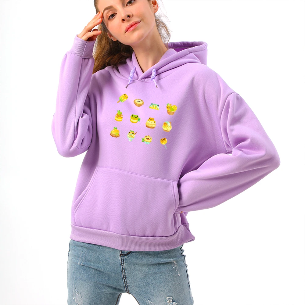 Long Sleeve Graphic Top Sweatshirts for Teen Girls Streewear Sweetshirt Hoodies Ladies Hoodies and Sweatshirts Cute Dessert Frog