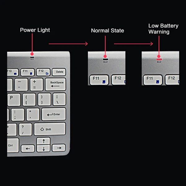 2 4 ГГц ультра-тонкий Беспроводной клавиатура и Мышь комбо с мышь приемником USB