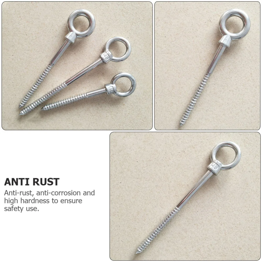 

4pcs Hammock Hanging Kit Stainless Steel Heavy Duty Swing Hangers Eye Hooks