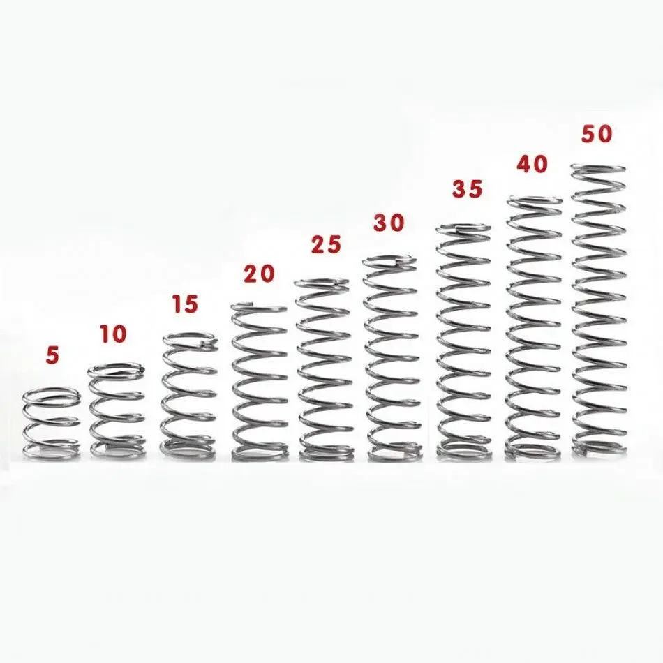 10pcs Stainless Steel Compression Spring 304 Spring Return Spring Wire Diameter 0.7mm Diameter 5-10mm