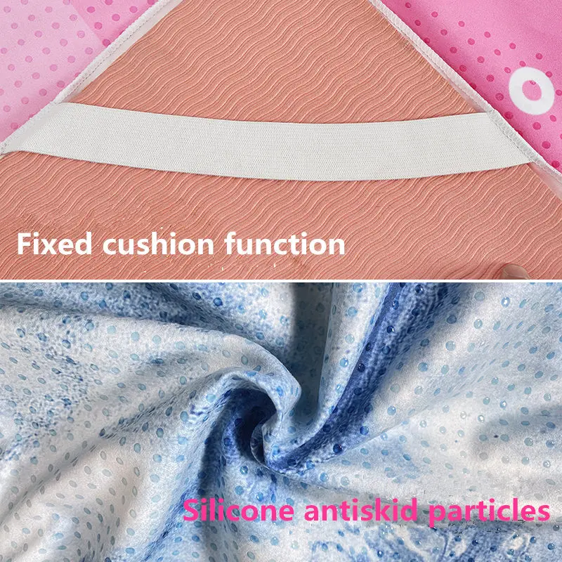 Коврик для йоги с принтом полотенце из микрофибры впитывающее пот силикагель