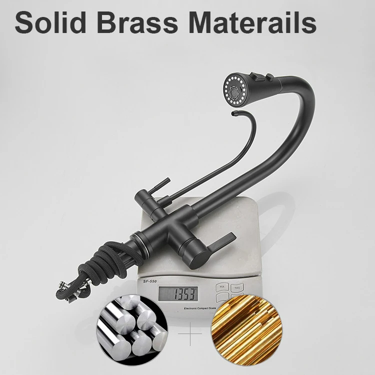 Сенсорные смесители для кухни хромированные выдвижные краны с тремя