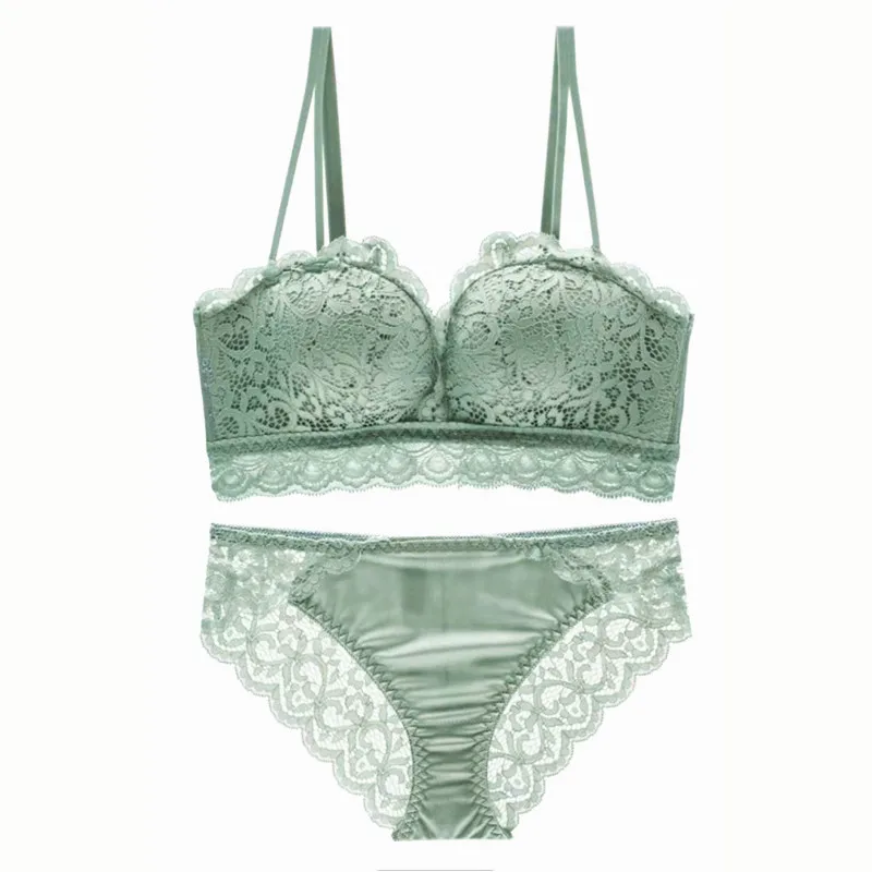 

Lace bra set gather no steel ring sexy small breast top collection breast sagging prevention bra underwear women