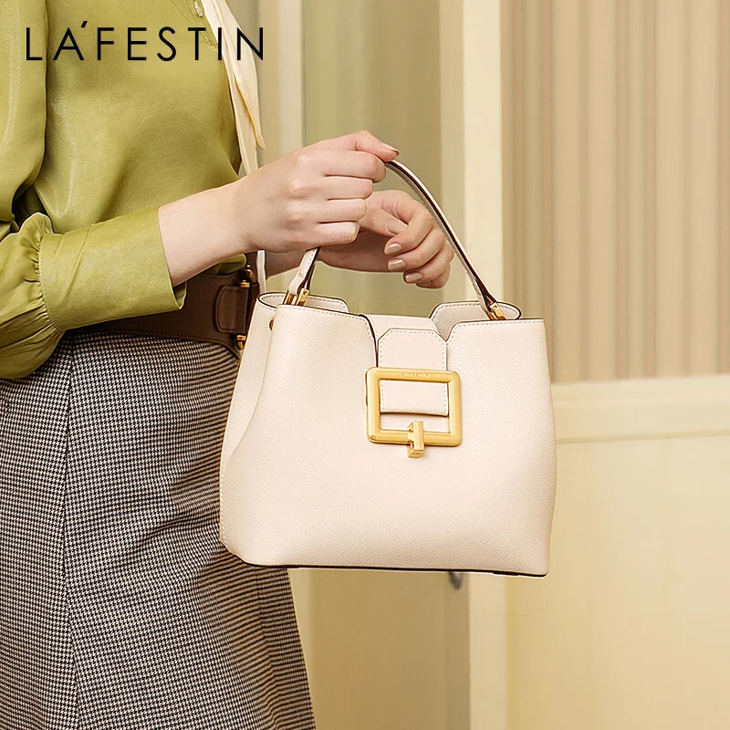 Женская сумка-мессенджер LAFESTIN модная вместительная сумка-ведро из спилка 2020 |