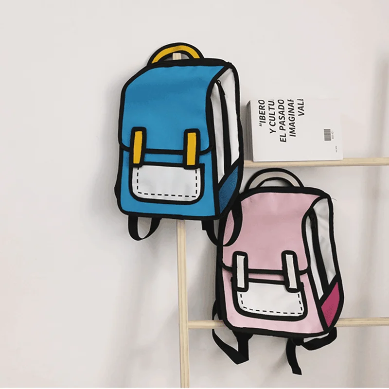 Брендовый дизайн женский рюкзак 3D стиль рисунок мультяшная Задняя сумка