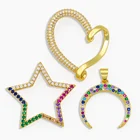 OCESRIO DIY радуга маленькое сердце и звезда кулон для женщин ювелирные изделия Луна CZ для ювелирных компонентов ожерелье кулон pdta141