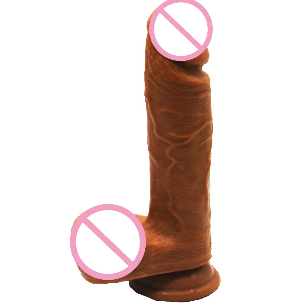 Реалистичный фаллоимитатор 8 4 дюйма двухслойный жидкий силиконовый гибкий Пенис