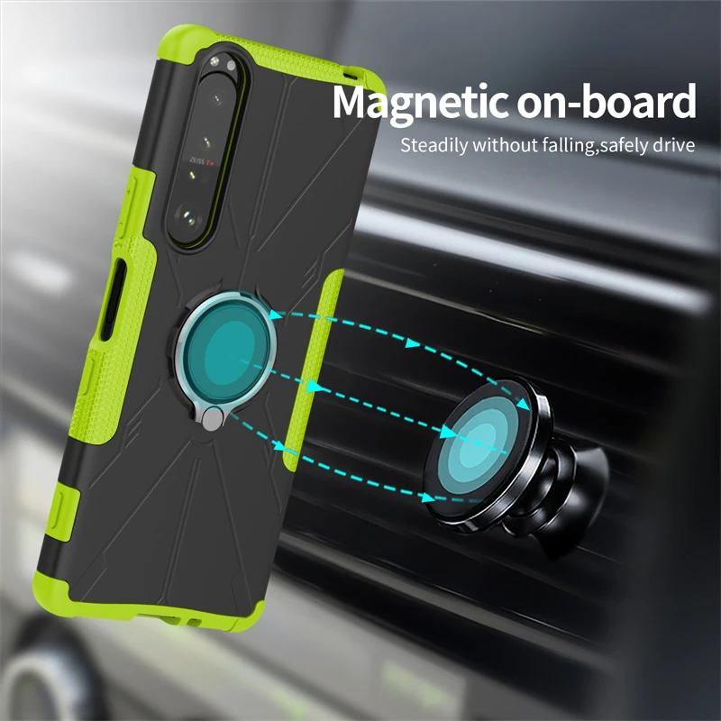 full cover for sony xperia 1 iii case armor magnetic suction stand bumper back case for sony xperia 1 iii case for sony 1 10 iii free global shipping