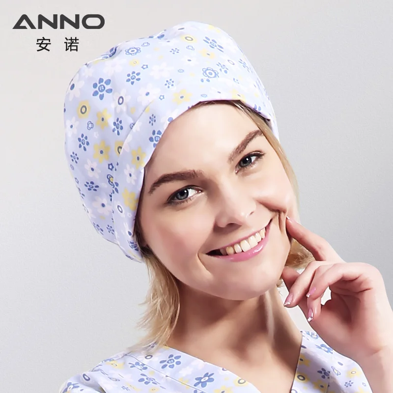 B-XiaoHuaYu-Cap ANNO Medical caps Red Cotton Short/Long Hair Surgical Surgeon's Surgery Hat Hospital Doctor Nurse Hat Men Scrub Hats With Mask - Цвет: B-XiaoHuaYu-Cap