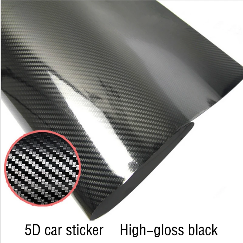 

Car Styling 200cm*50cm Glossy Black 5D Carbon Fiber Vinyl film Car Wrap With Air Free Bubble DIY Car Part Sticker Accessories