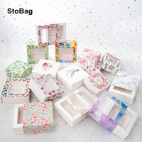 stobag 5pcslot handmade soap packaging with clear transparent window mini paper box storage favor baby shower gift decoration