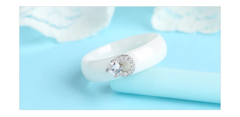 Bling Кубический Цирконий 925 Серебряные Ювелирные наборы для женщин здоровые керамические серьги-гвоздики Кольцо клубника ювелирные наборы Рождественский подарок