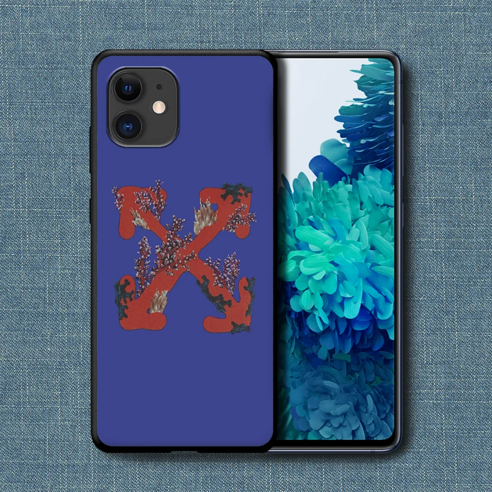 

OFF OW Trendy Brand Art Phone Case For iPhone 4 4s 5 5S SE 5C 6 6S 7 8 Plus X XS XR 11 12 Mini Pro Max 2020 black Cover Tpu