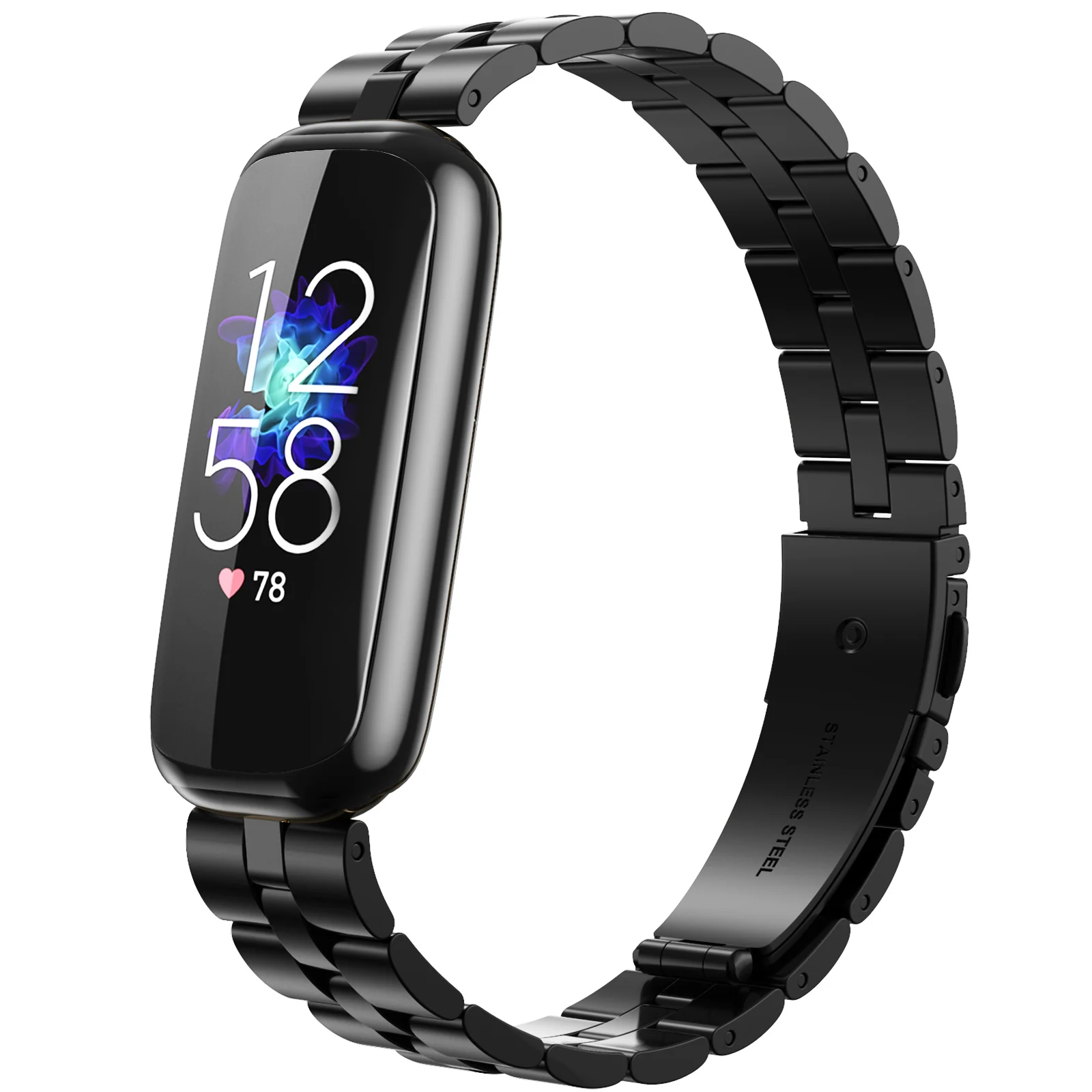 

ANBEST Watchband Compatible for Fitbit Luxe Bands Three Links Stainless steel Replacement Straps for Fitbit Luxe Smartwatch