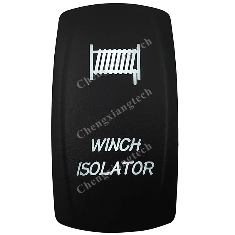 

12V 24V WINCH ISOLATOR Rocker Switch White Led 5 Pin / SPST / On Off Push Switch Waterproof IP68 Car Boat Rocker Switch