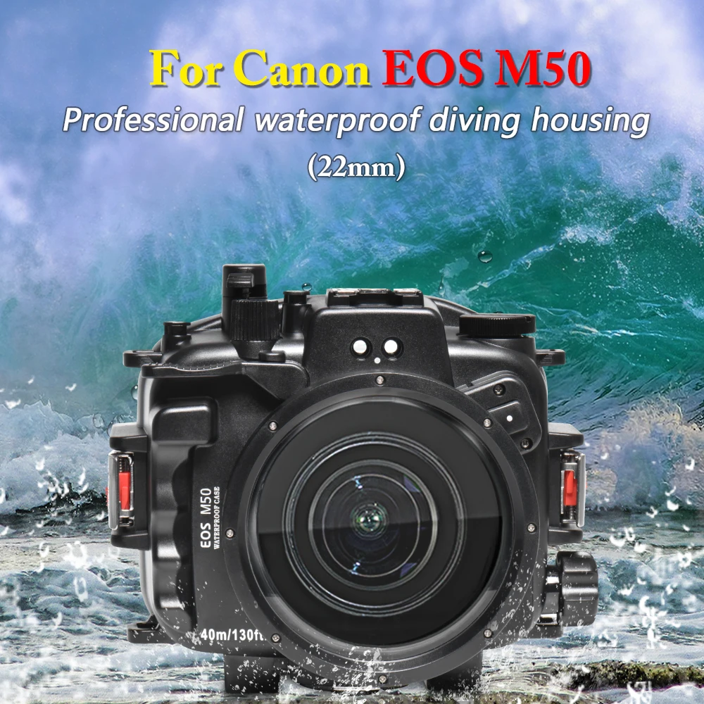 

Чехол SeaFrogs для подводной камеры Canon EOS M50 / EOS Kiss m (объектив 22 мм), чехол для дайвинга, серфинга, плавания, Сноркелинга, 40 м/130 футов