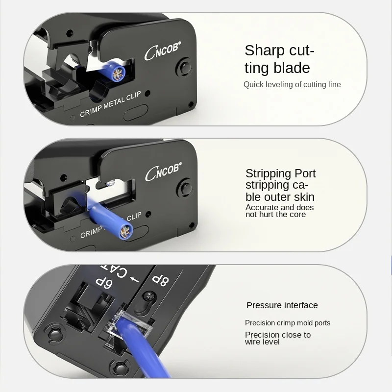 

TT Class 7 Modular Plug Network Cable Pliers Professional-Level Automatic Set Engineering-Level Network Tool Stripping Thread