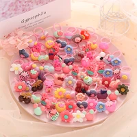 10 20 40pcslot childrens cartoon rings candy flower animal bow shape ring set mix finger jewellery rings kid girls toys