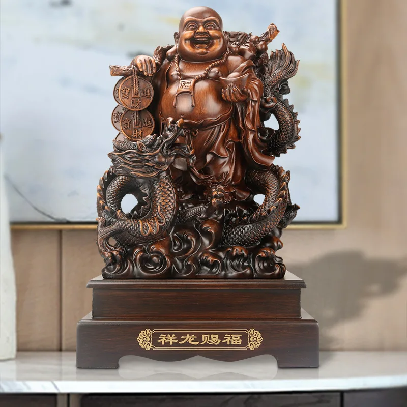 

Dragon turtle Laughing Buddha StatueResin modern art sculptureHigh-end home furnishing ornamentsGod of Wealth Gift Statue