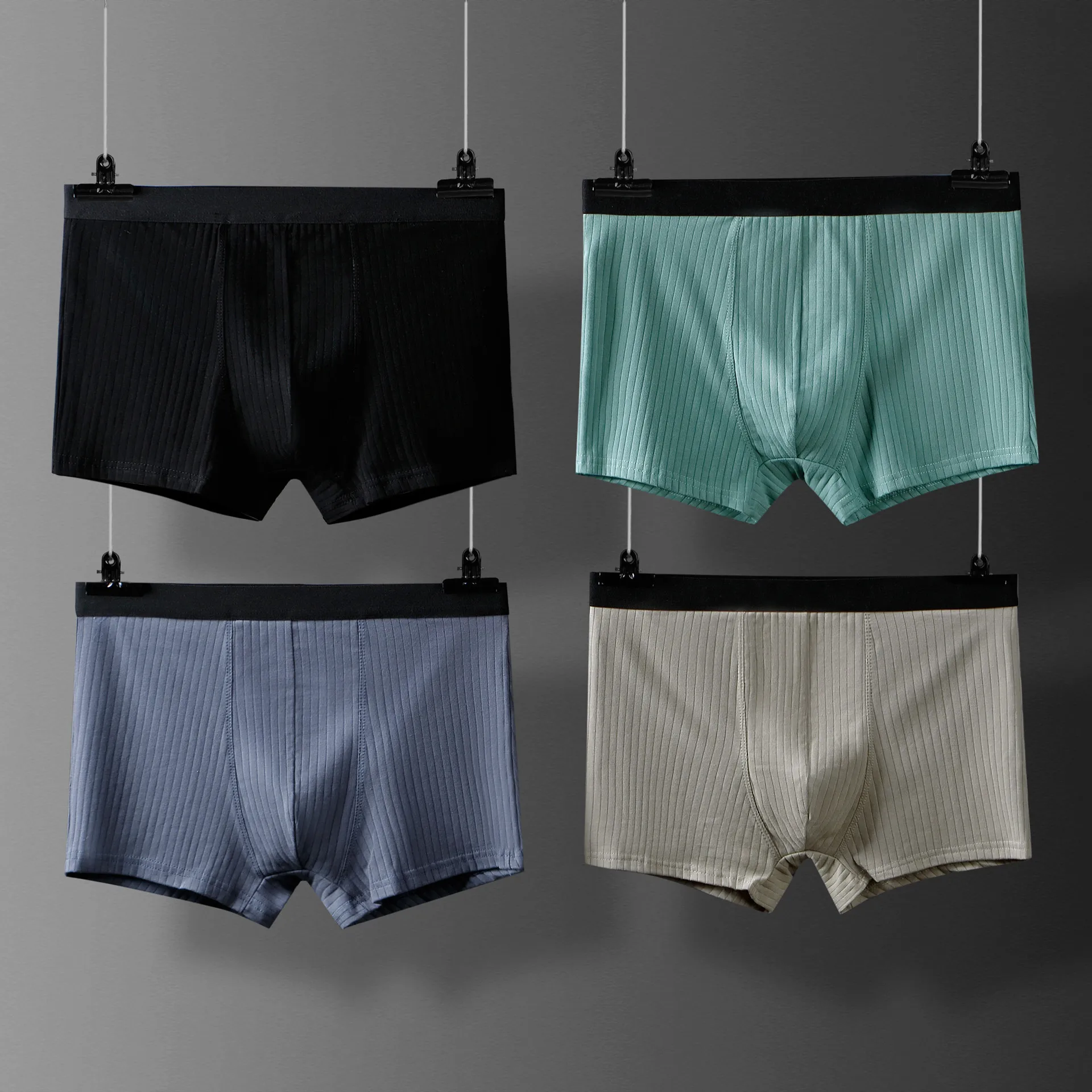 4 шт./лот Мужское нижнее белье однотонные хлопковые боксеры шорты мужское мужские